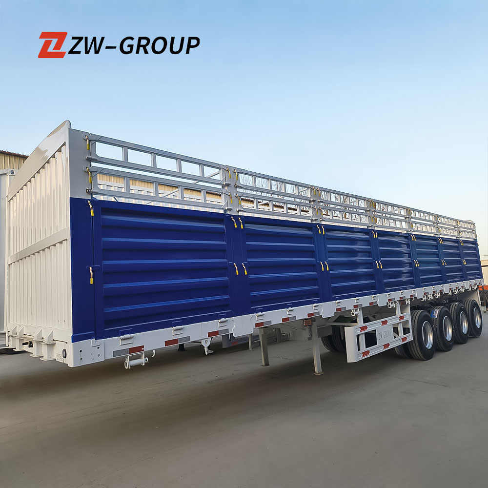 4 Axles 12.5m Length Fence Cargo Trailer 