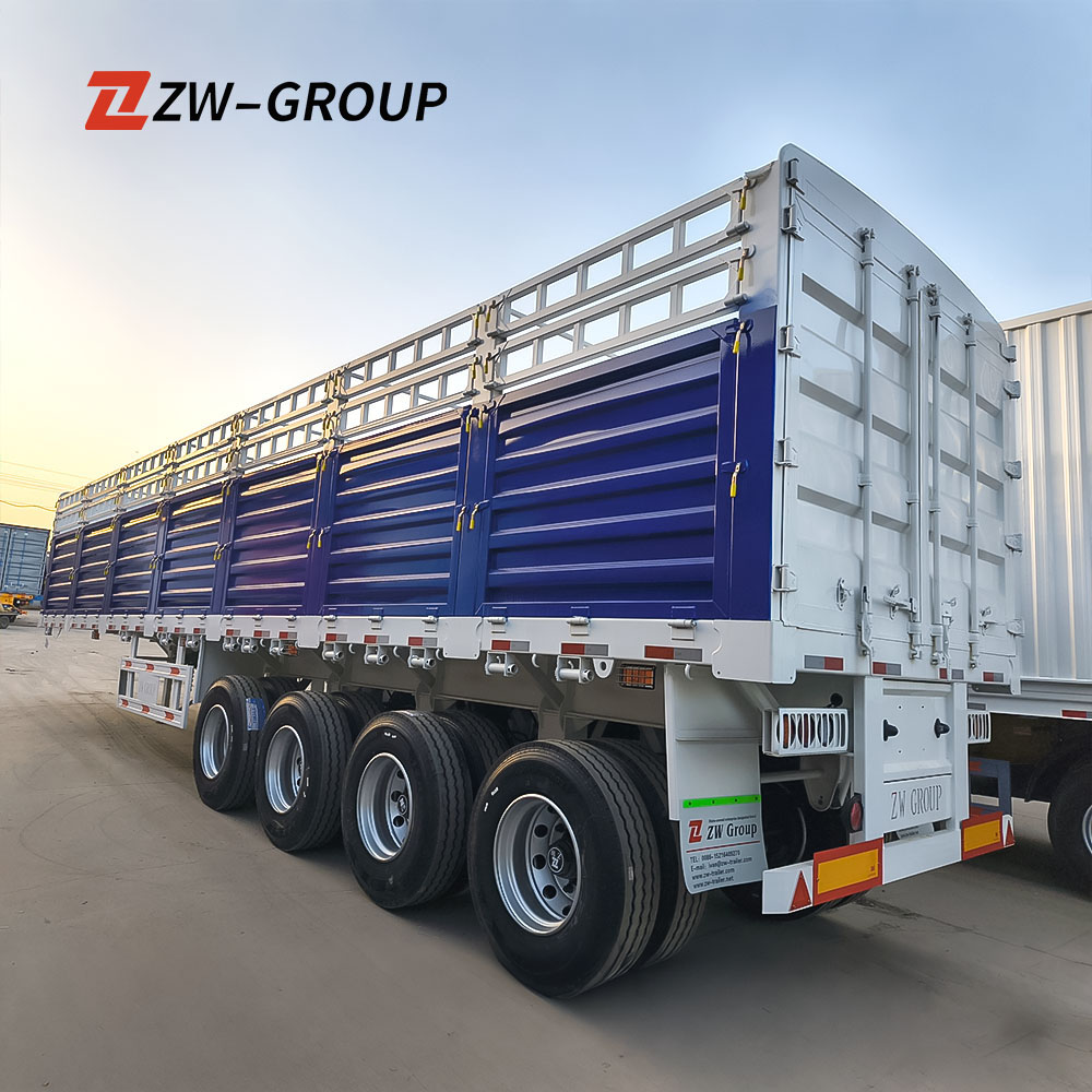 4 Axles 12.5m Length Fence Cargo Trailer 