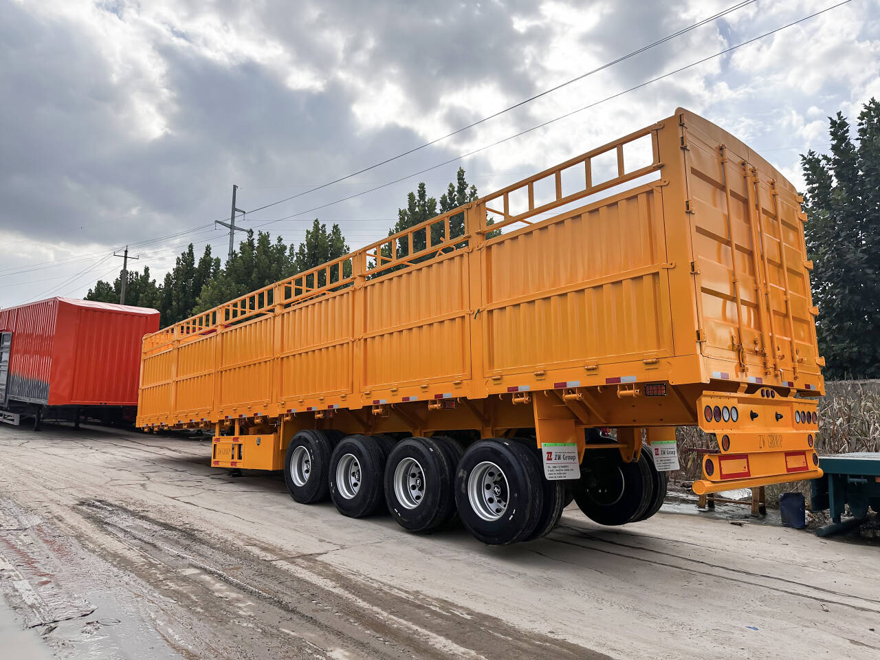 4 Axles 12.5m Length Fence Cargo Trailer 