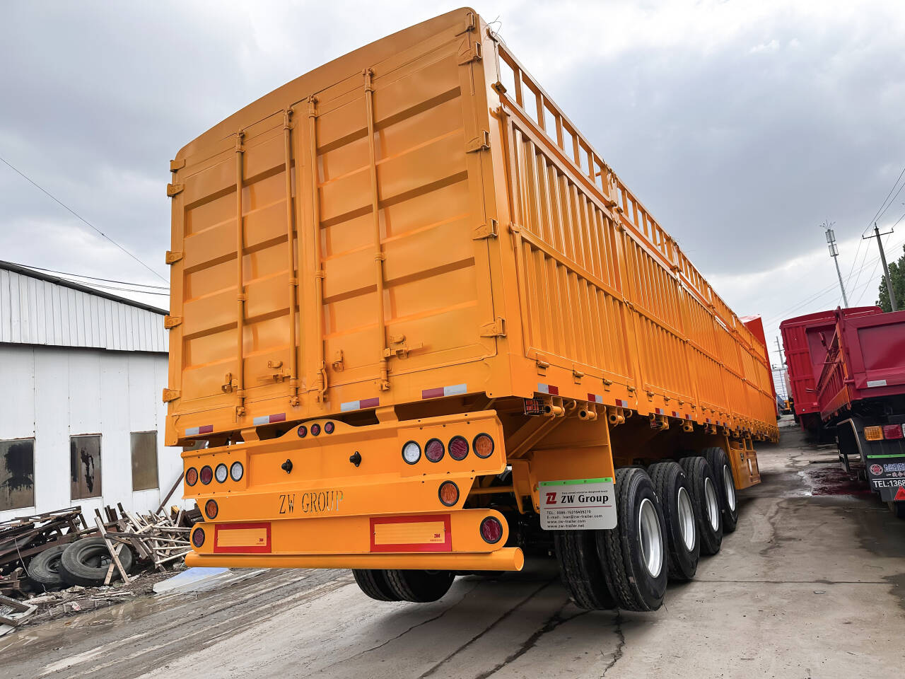 4 Axles 12.5m Length Fence Cargo Trailer 