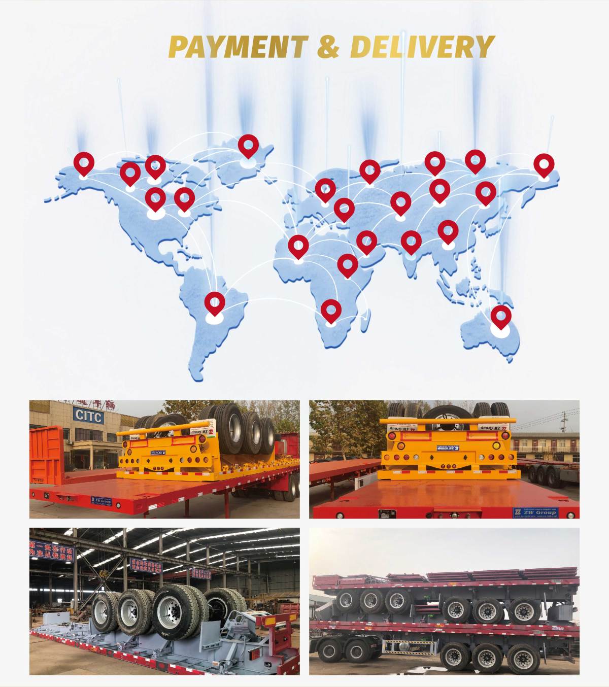 Heavy-Duty  Flatbed Semi Trailer