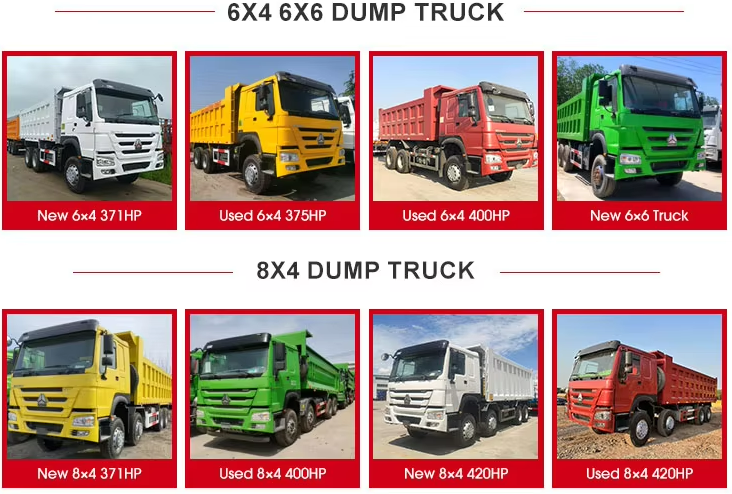 HOWO Dump Truck 6x4 vs 8x4: Payload and Performance Analysis
