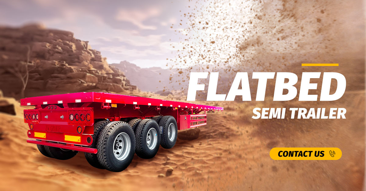 3 axles flatbed semi trailer 3