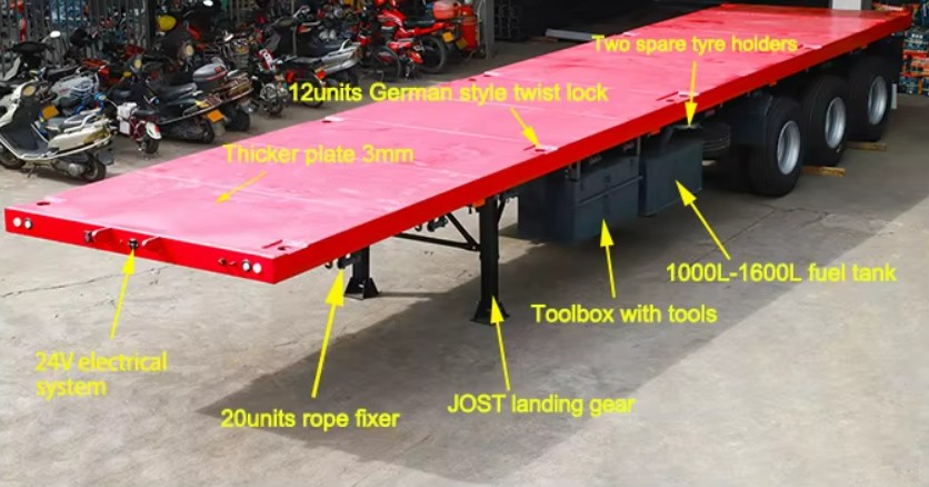 3 axles flatbed semi trailer 3 axles flatbed semi trailer