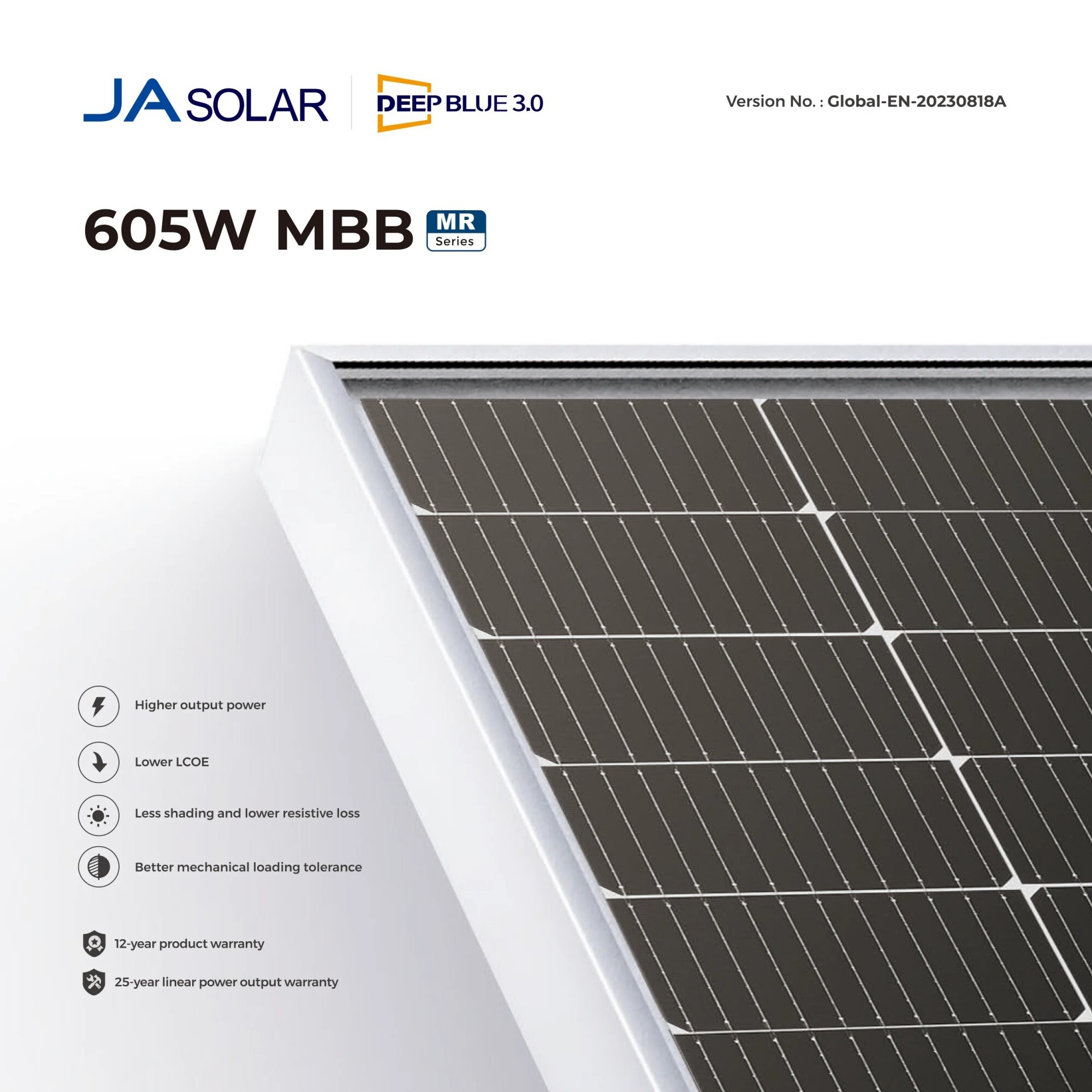 JA Half Cell Module 580W 585W 590W 595W 600W 605W Deep Blue 3.0