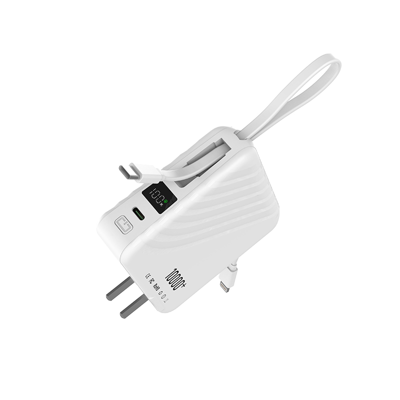 C3 AC 10000mAh Power Bank with Type-c&Lightning cable Support Plug Options