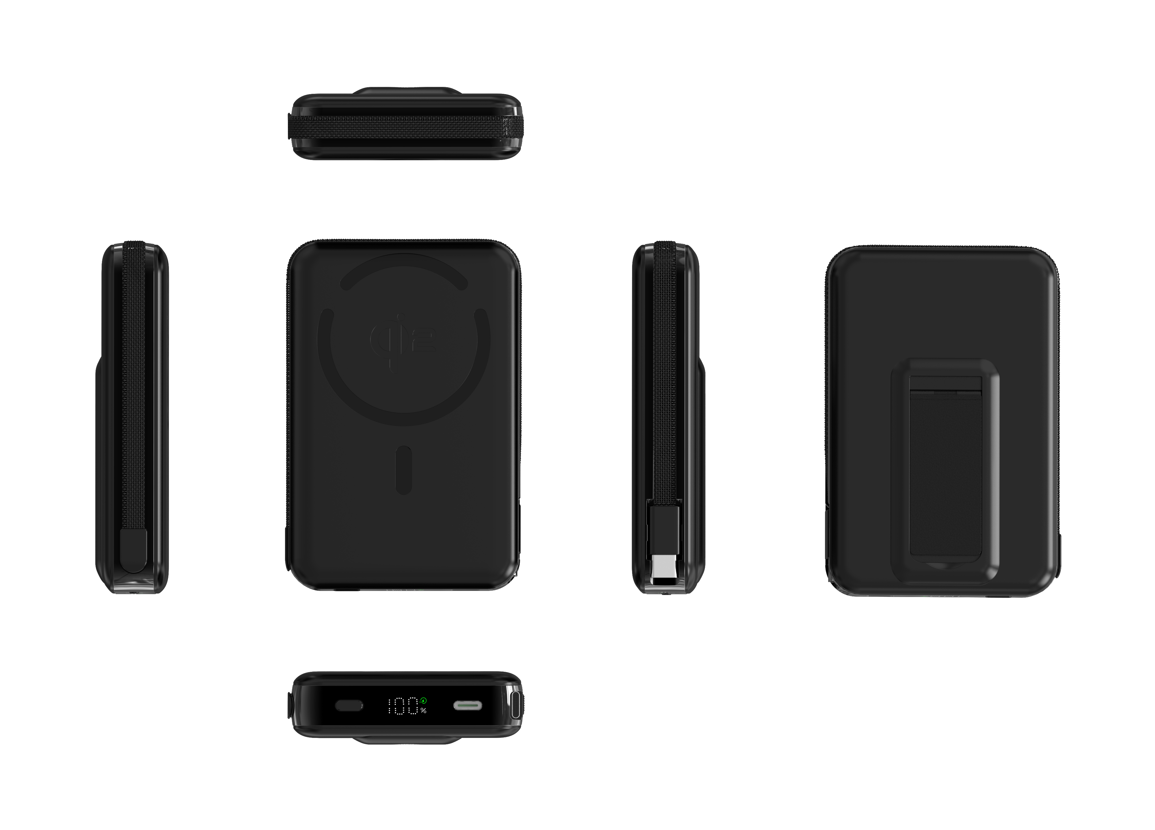 M02B qi2 PD35W Wireless 10000mAh Power Bank With Stand With Removable Cable