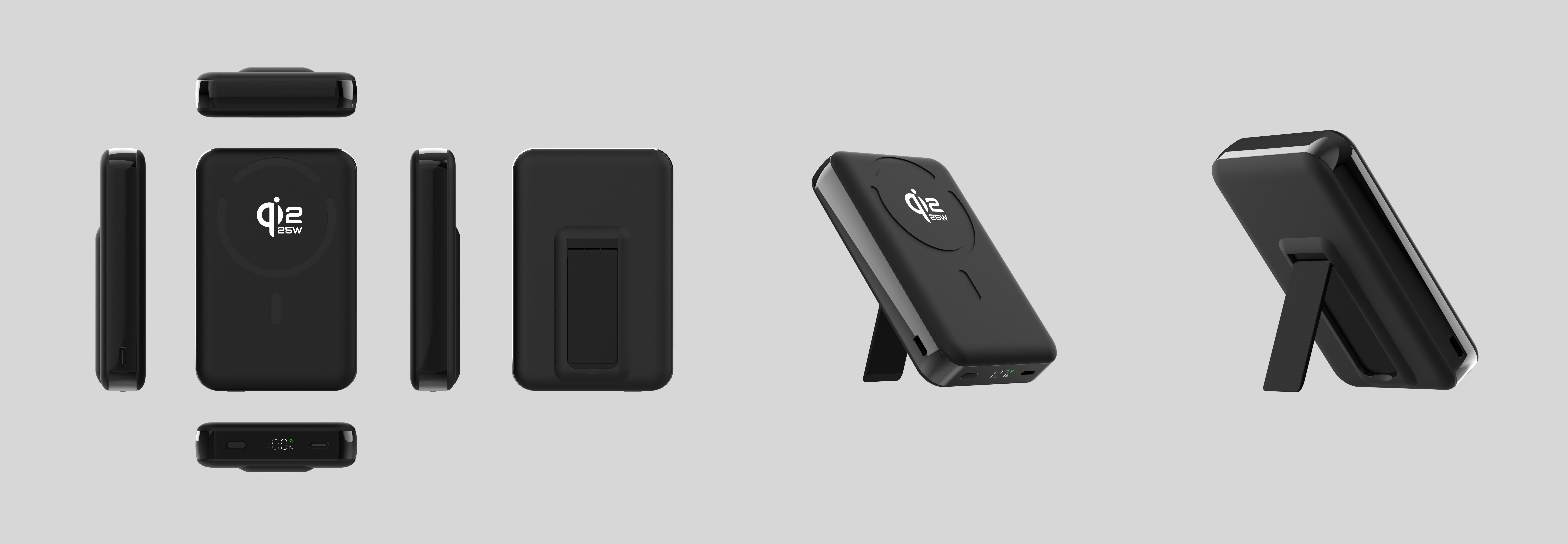 New Qi2.2 25W 10000mAh Solid Battery Magsafe Power Bank with Stand