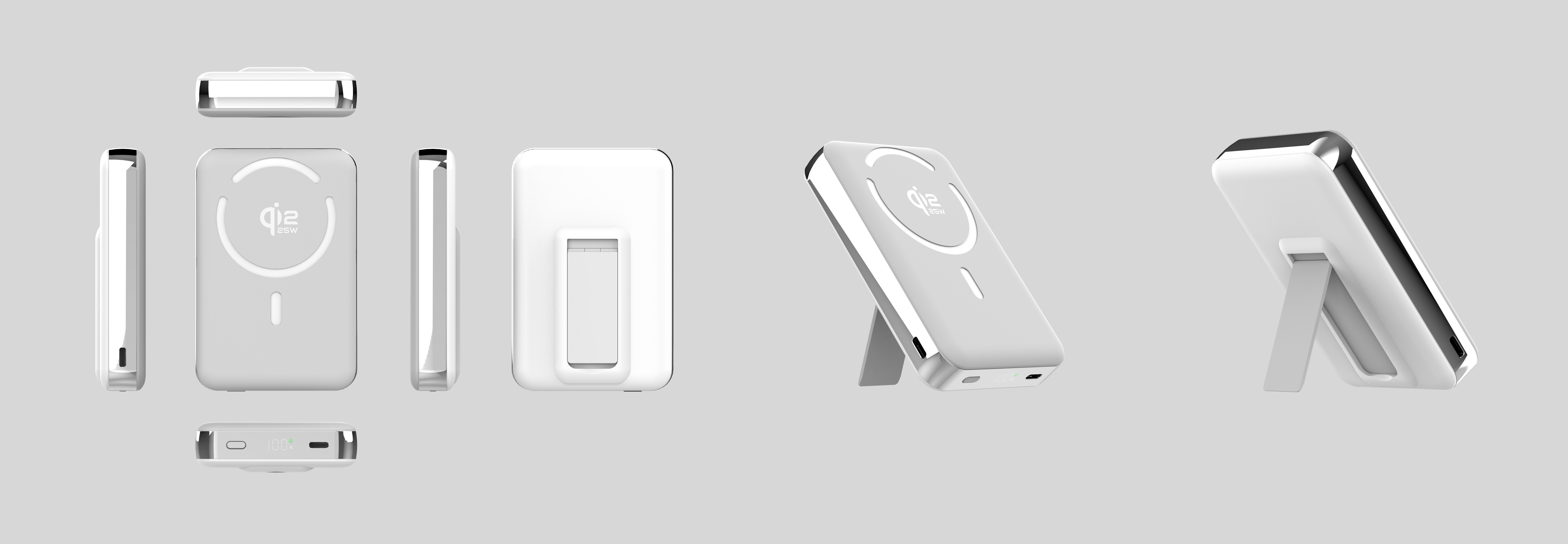 New Qi2.2 25W 10000mAh Solid Battery Magsafe Power Bank with Stand