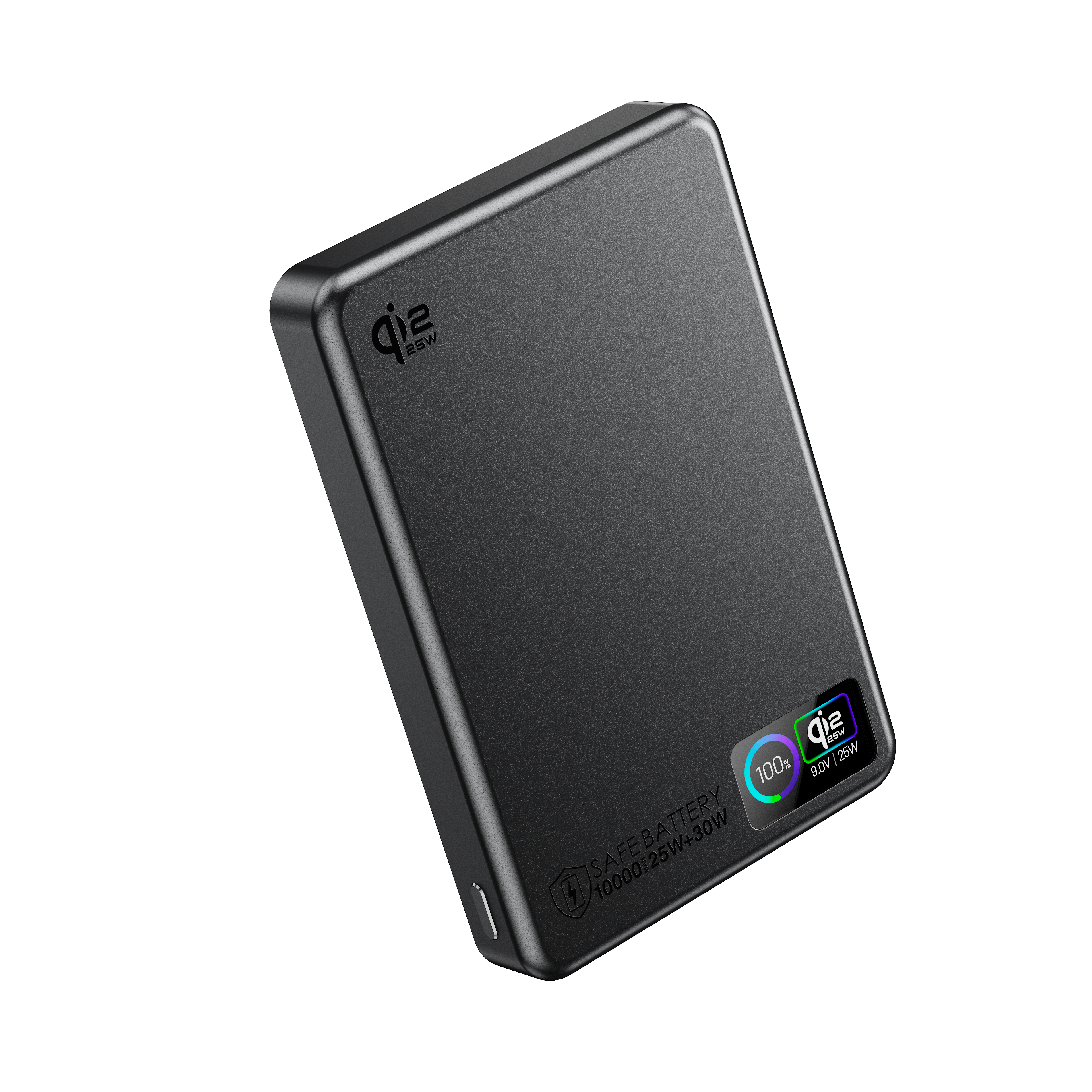 10000mAh PD30W Qi2.2 25W Super-thin 10.8MM Magsafe Power Bank with TFT Real-time Display