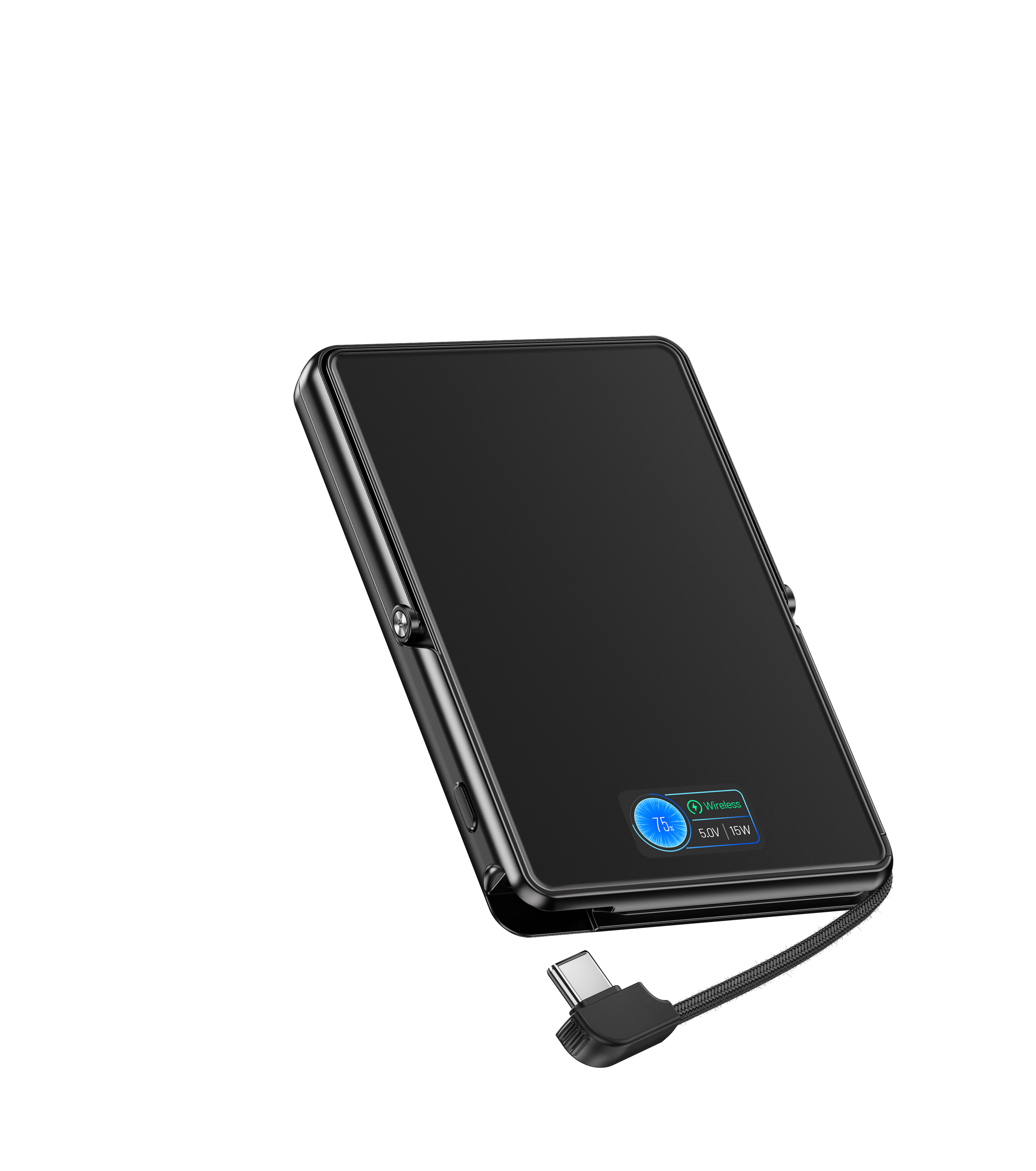 M1U 10000mAh Aluminium PD30W TFT Power Bank With Stand With Cable