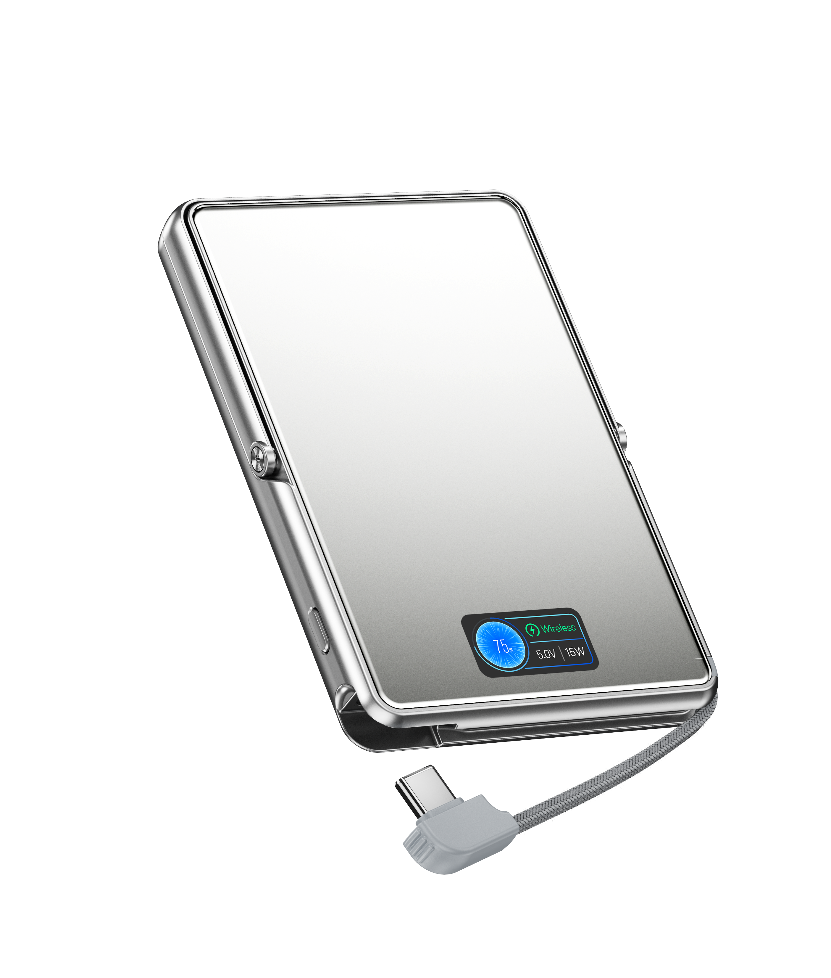 M1U 10000mAh Aluminium PD30W TFT Power Bank With Stand With Cable