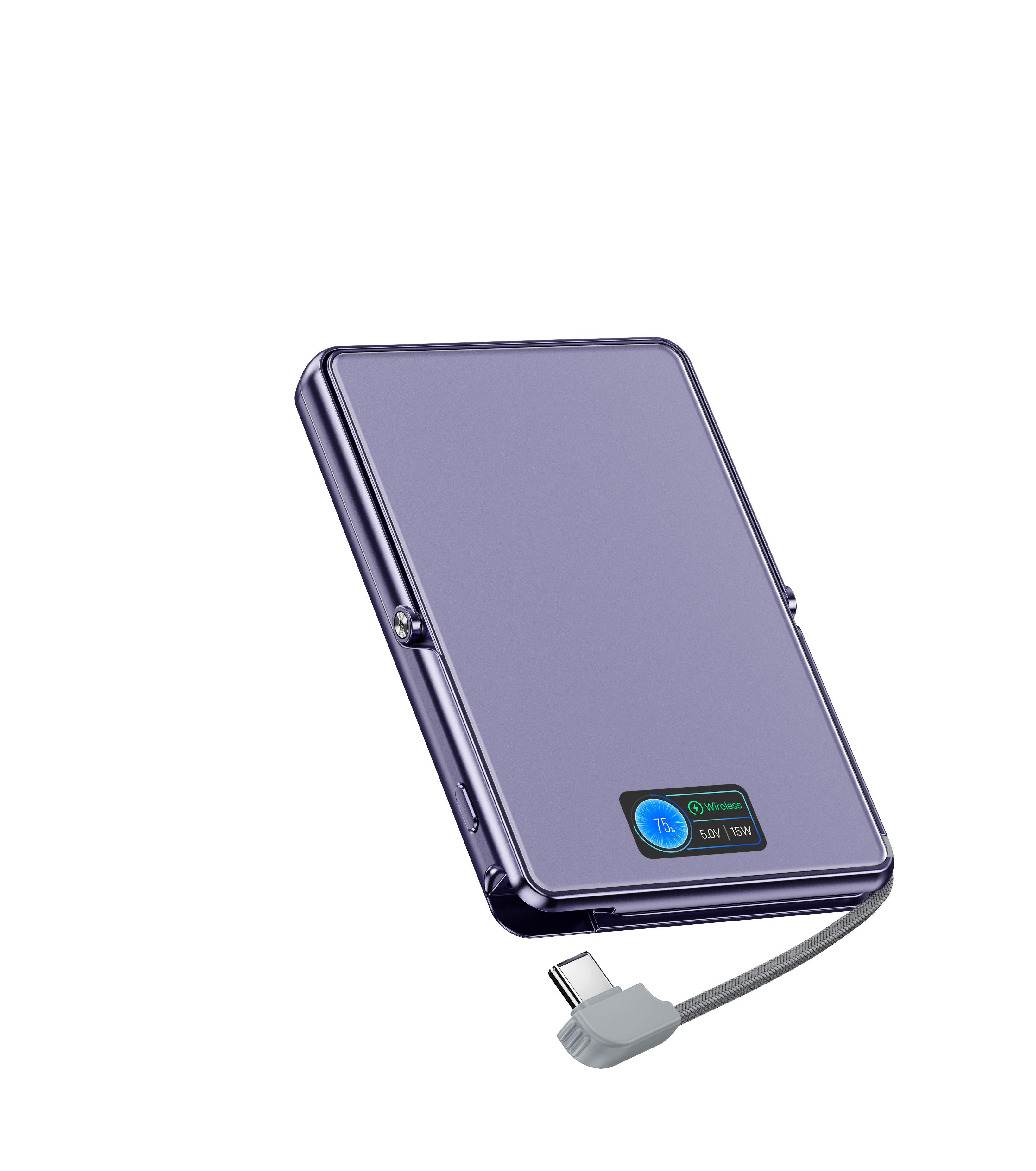 M1U 10000mAh Aluminium PD30W TFT Power Bank With Stand With Cable