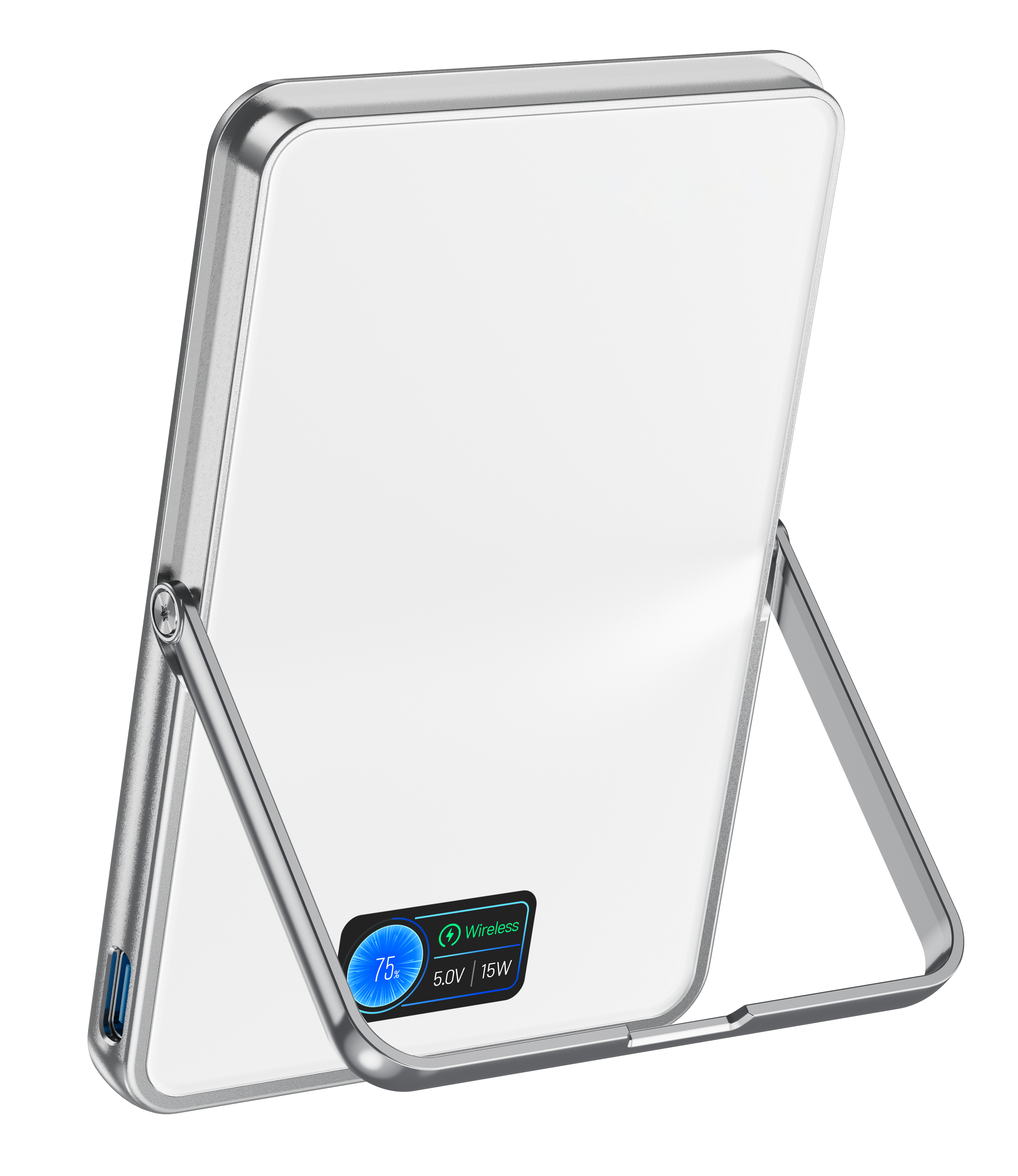 M0U Qi2 5000mAh Ultra-thin 8.7MM TFT Magsafe Power Bank With Holder