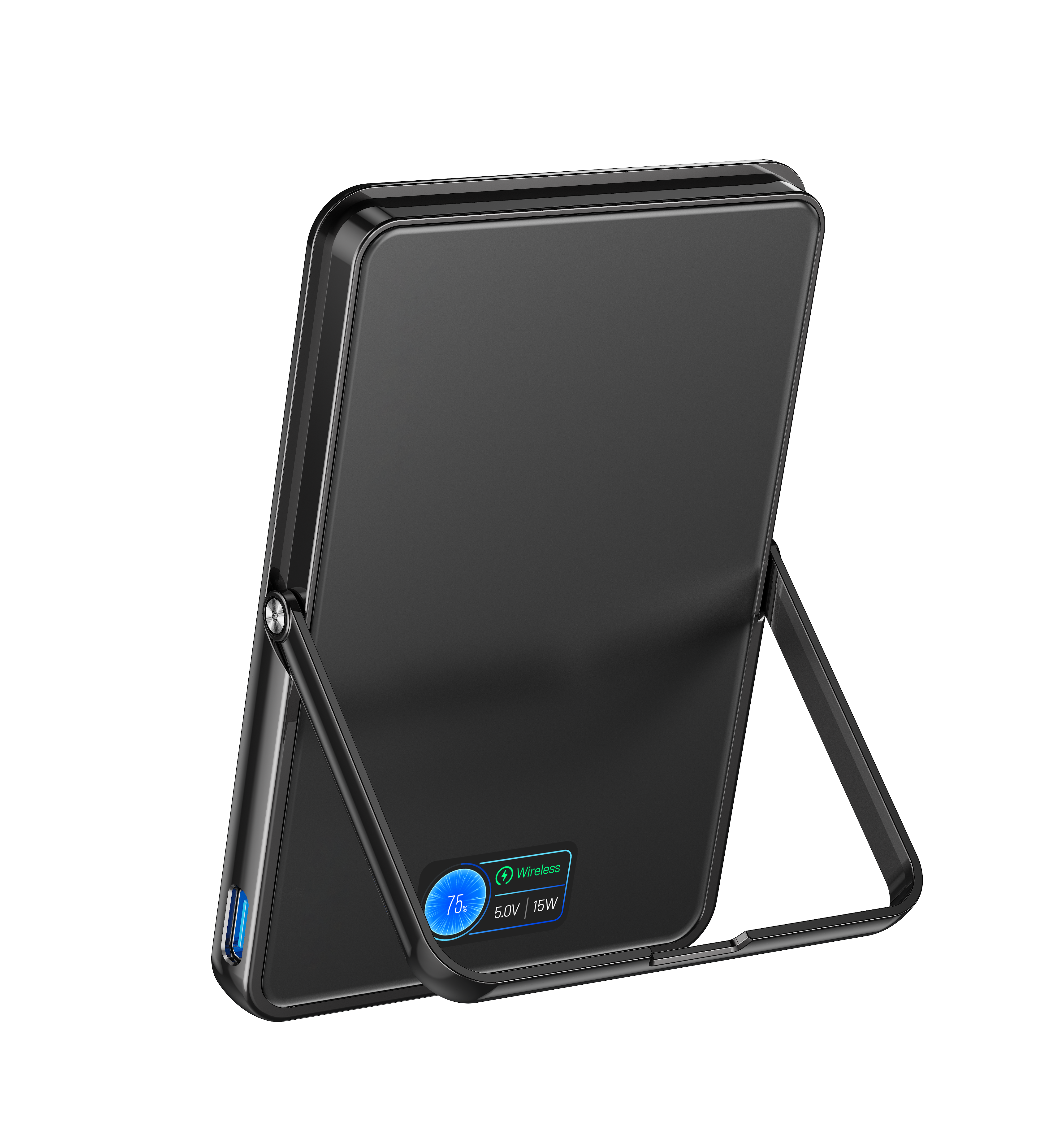 M0U Qi2 5000mAh Ultra-thin 8.7MM TFT Magsafe Power Bank With Holder