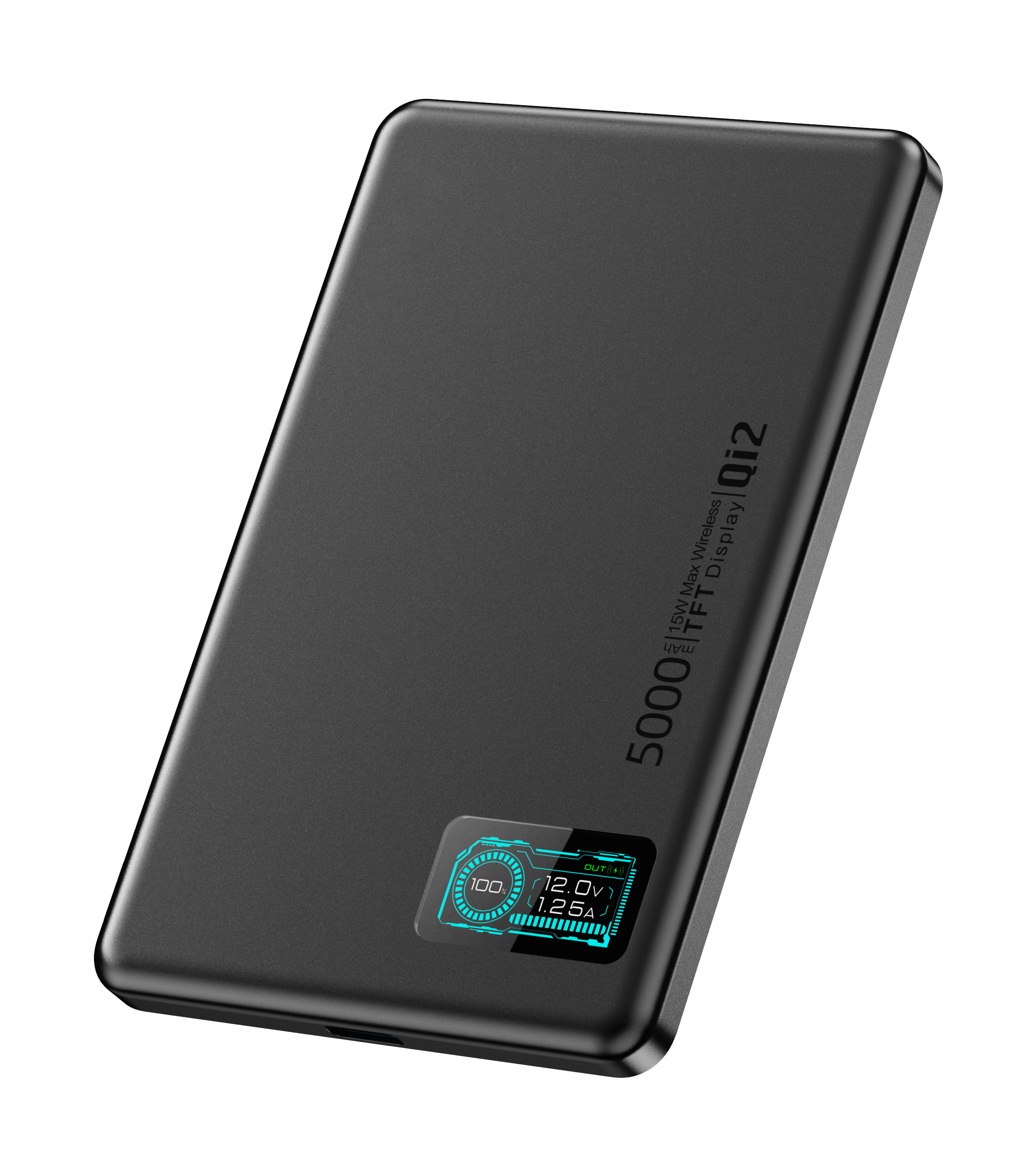 M0 Qi2 5000mAh PD20W Aluminum Ultra-thin 8.5MM TFT Magsafe Power Bank 