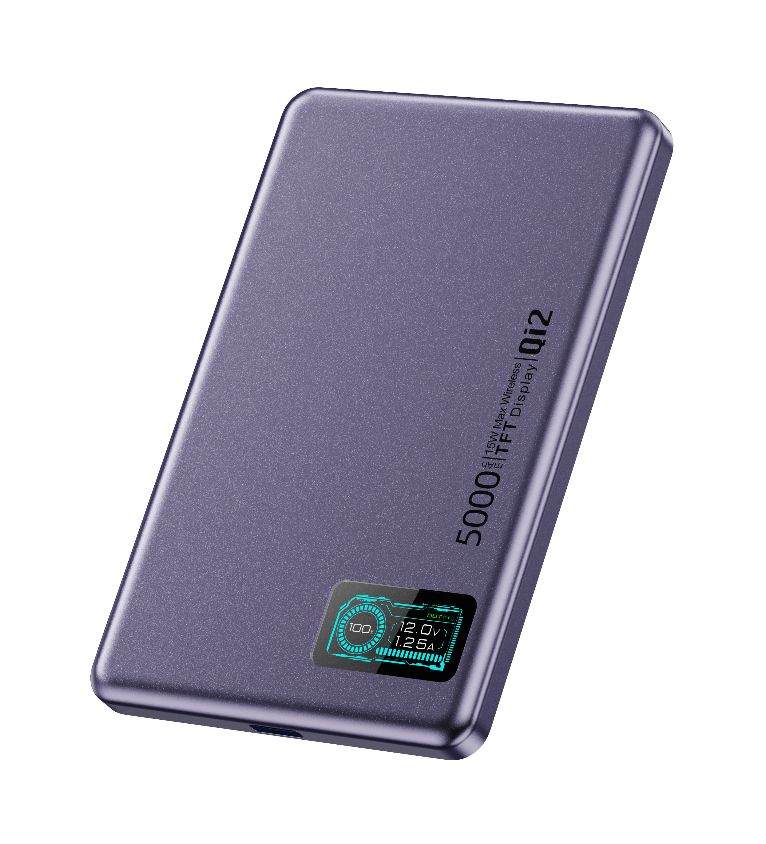 M0 Qi2 5000mAh PD20W Aluminum Ultra-thin 8.5MM TFT Magsafe Power Bank 