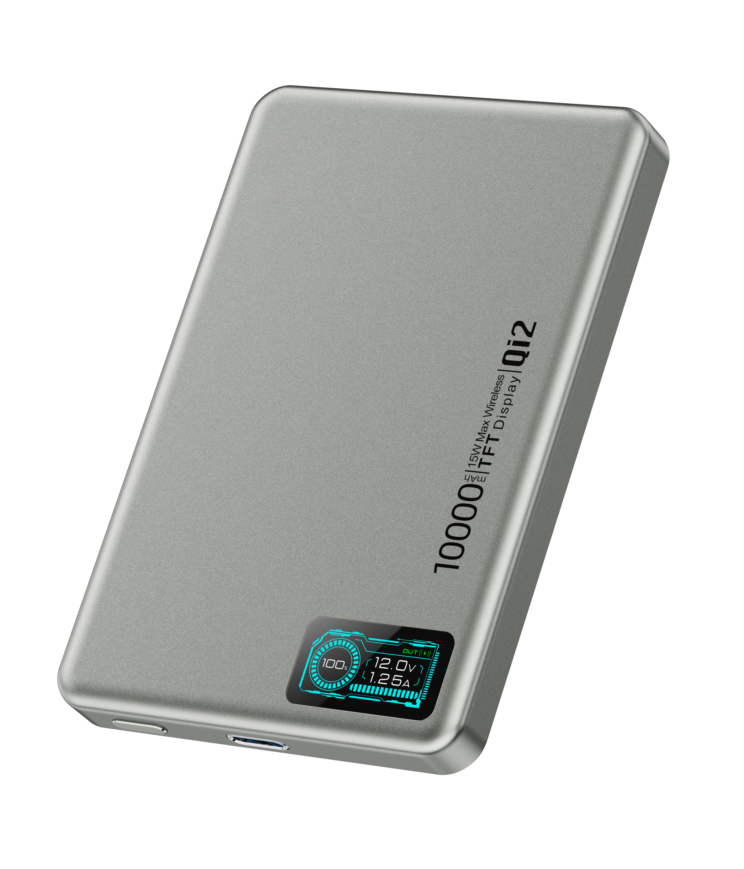 M1 Qi2 PD20W Aluminum Ultra-thin 12.8MM TFT Magsafe Power Bank