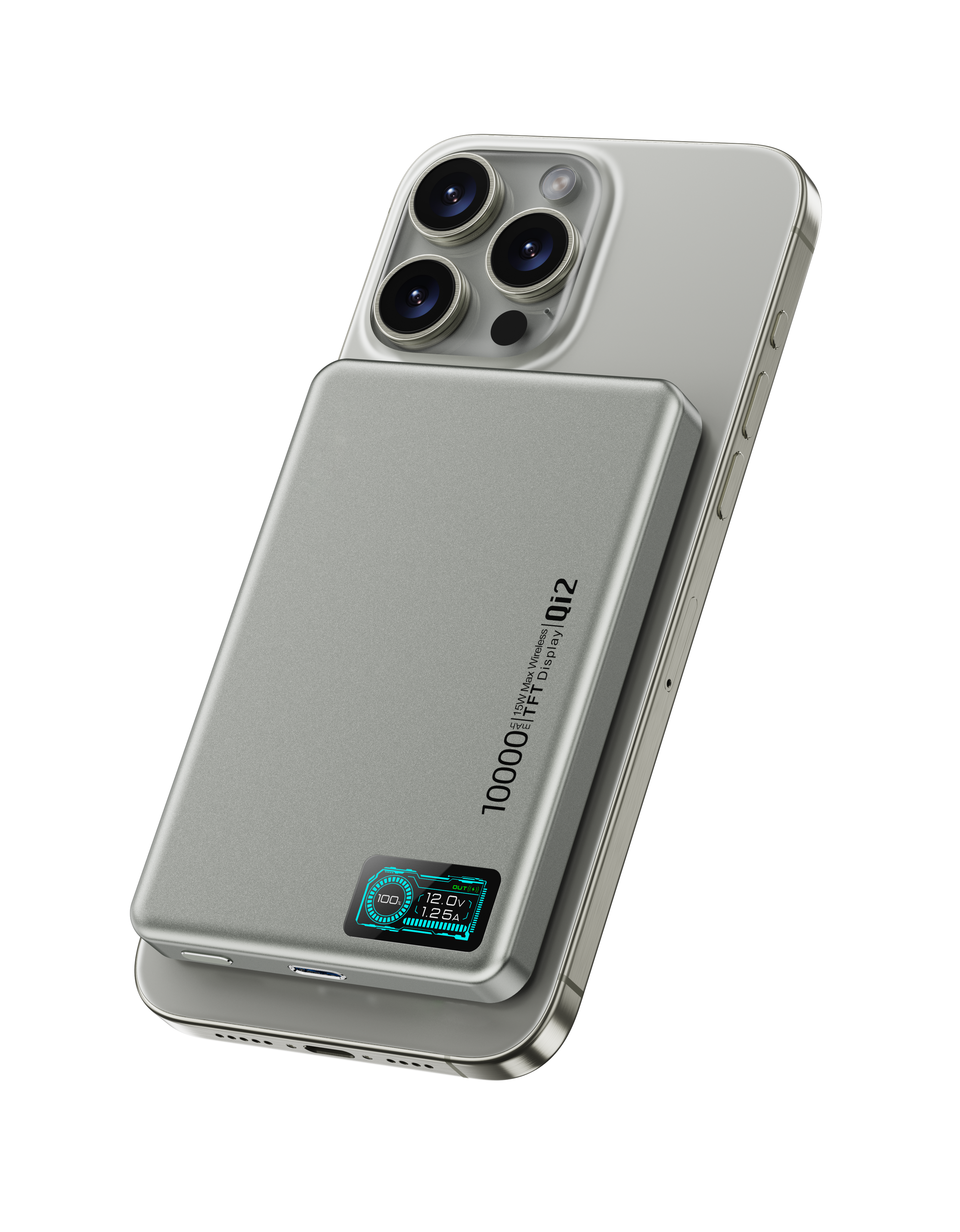 M1 Qi2 PD20W Aluminum Ultra-thin 12.8MM TFT Magsafe Power Bank