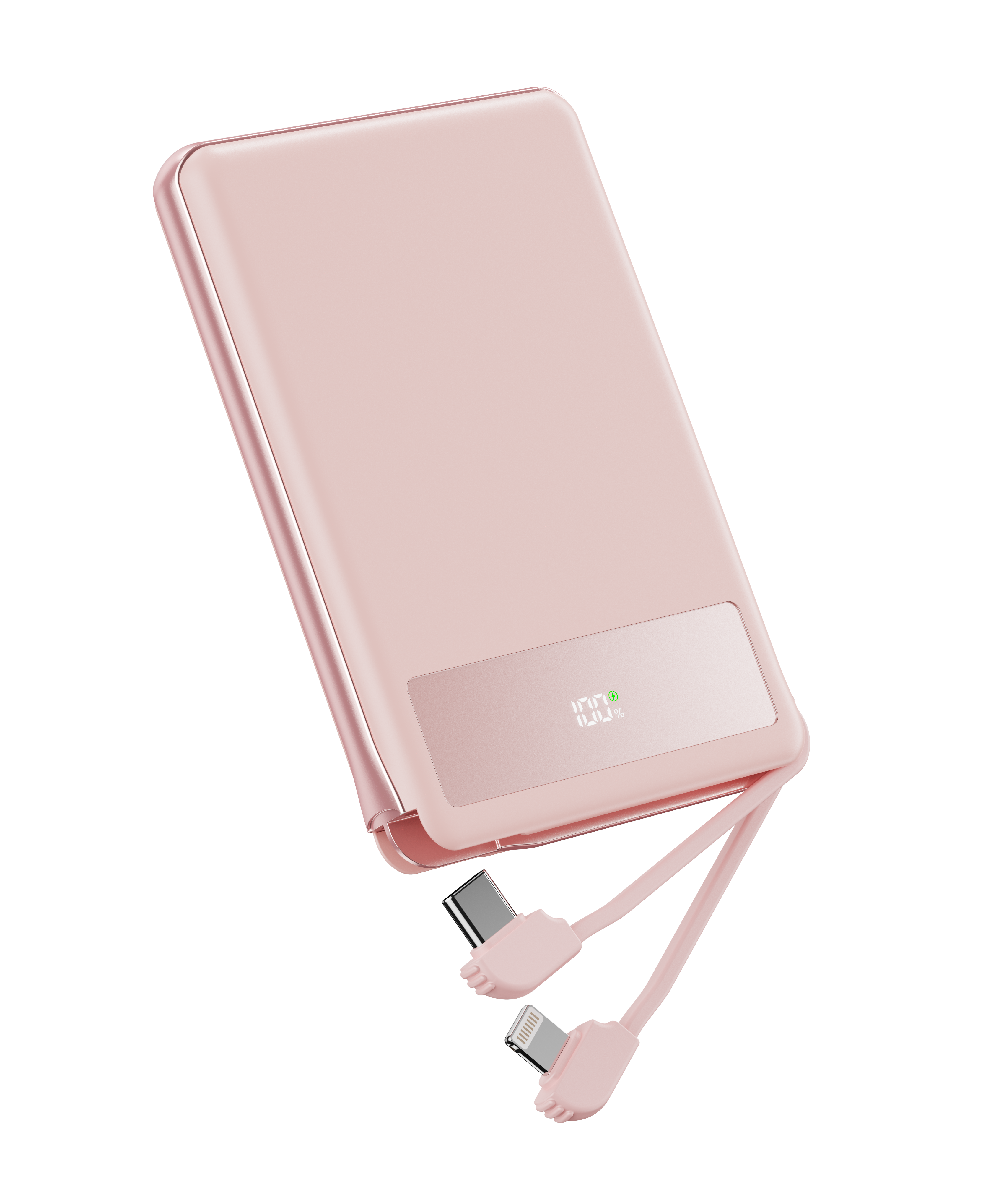 P5 10000mAh Qi2 PD20W Ultra-thin 14.5MM Magsafe Power Bank With 2 Cables