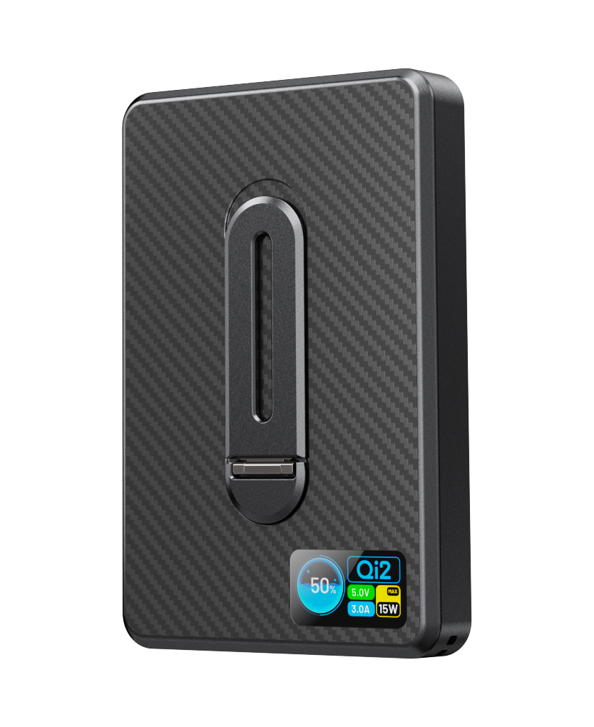P20 5000mAh TFT Ultra-thin 14.5MM Magsafe Power Bank With 360 degree rotation holder