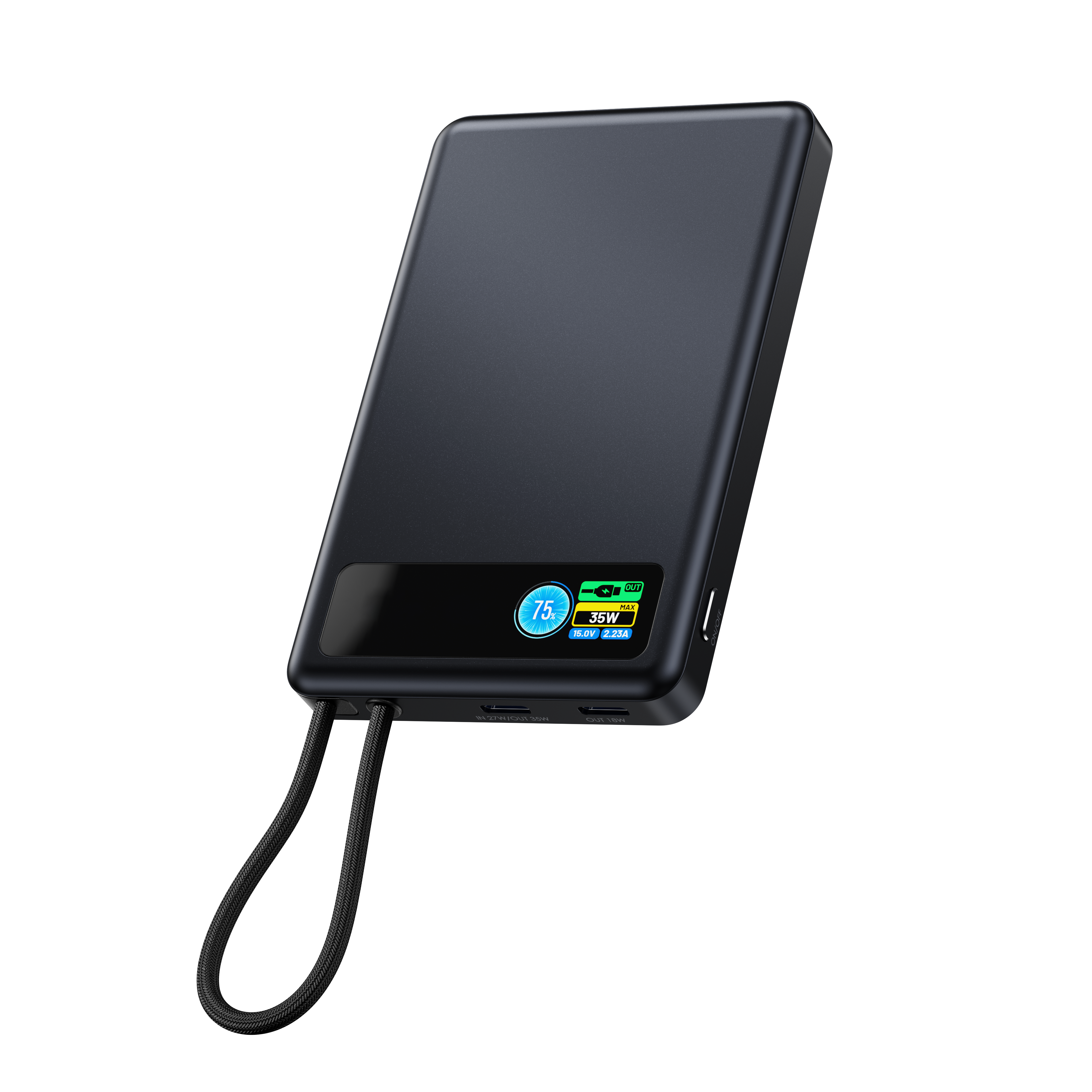 M22 10000mAh Qi2.2 PD35W TFT Magsafe Power Bank With Cable