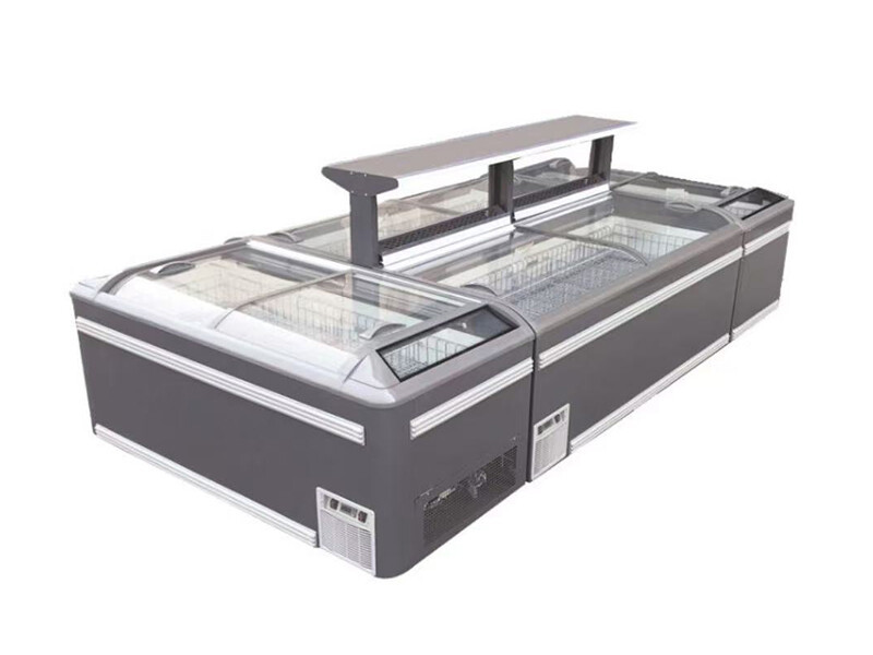 Insert left and right sliding glass door combination island cabinet