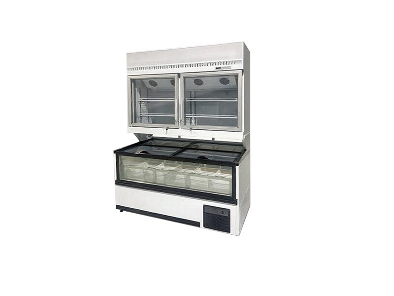 Supermarket refrigeration and freezing combination cabinets