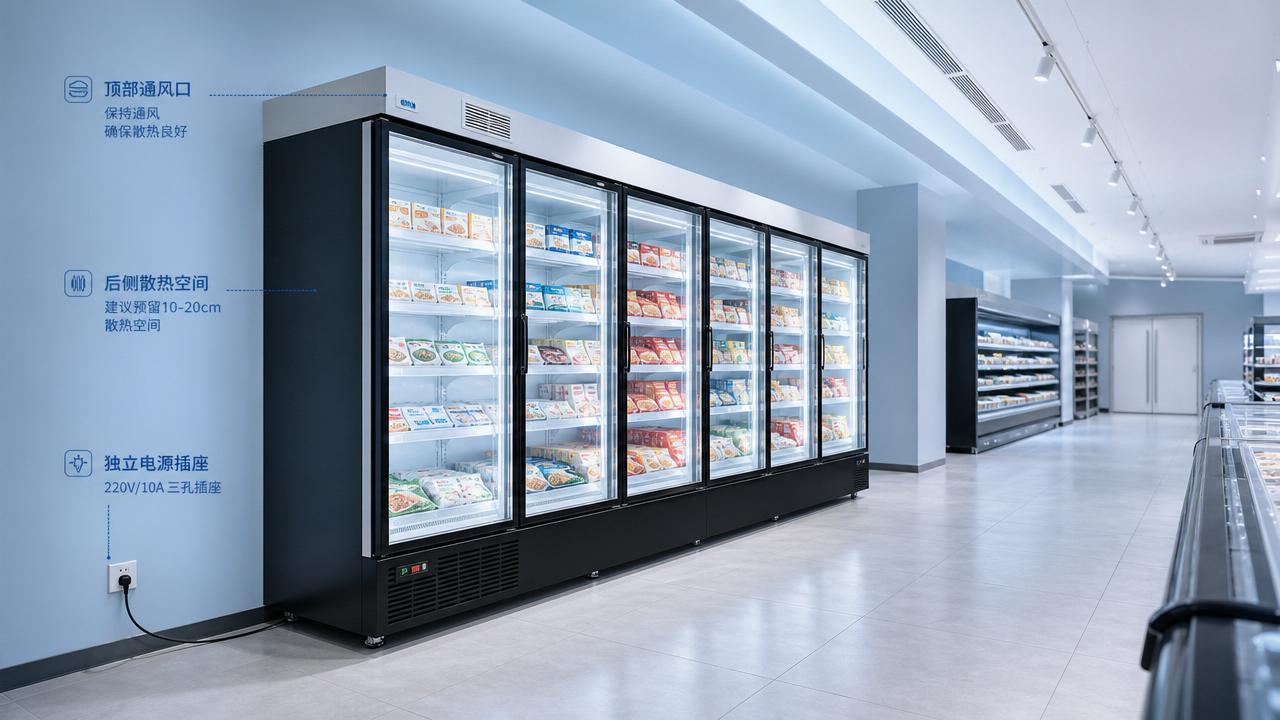 Commercial Freezer Display Installation: Space, Power, and Ventilation