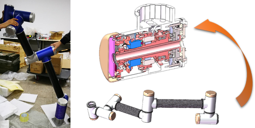 High-precision robotic arm joint featuring active compliance sensing
