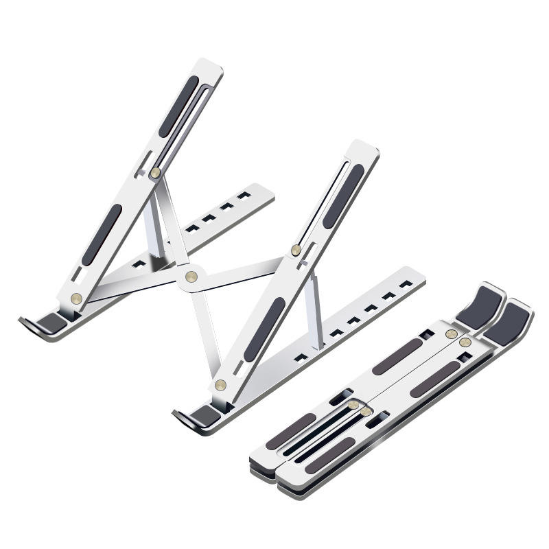 Adjustable aluminum alloy foldable laptop stand, portable tablet stand, metal structure