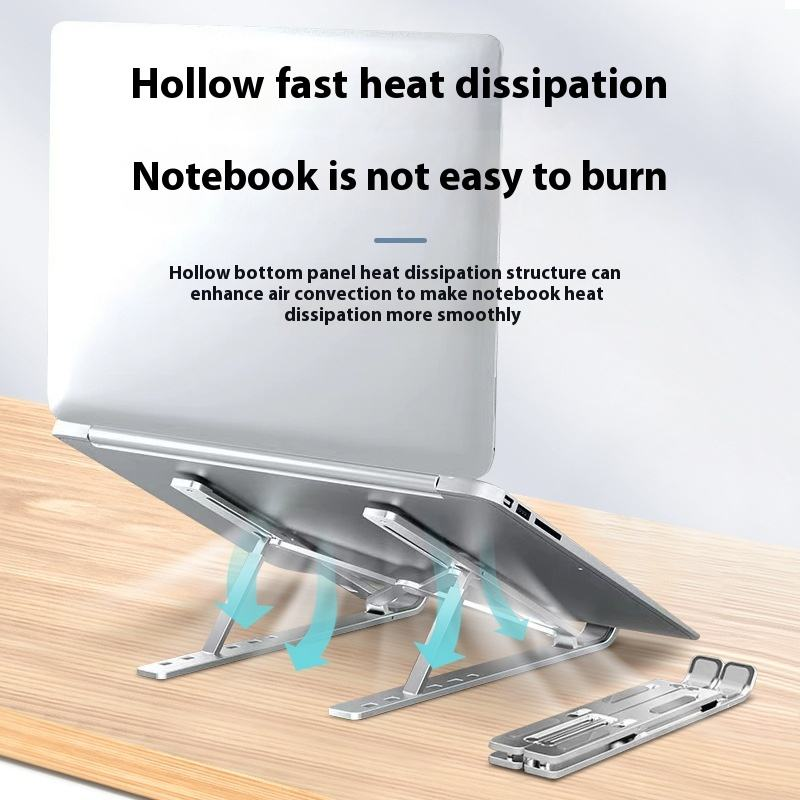 Adjustable aluminum alloy foldable laptop stand, portable tablet stand, metal structure