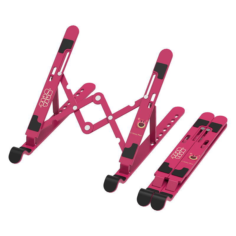 Strawberry Bear Laptop Stand, Height-Adjustable Desktop Riser, Portable Foldable Holder for Laptops and Tablets