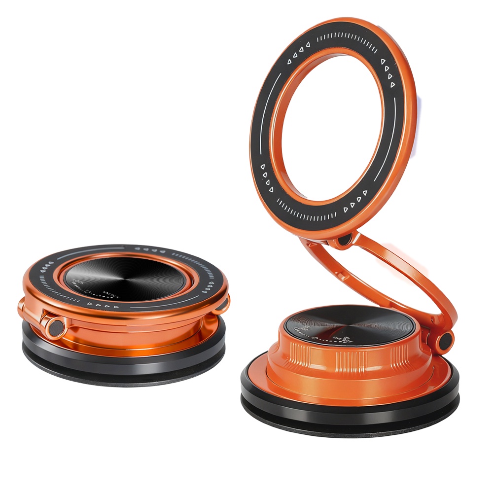 GOHOND Magnetic Car Phone Holder Vacuum Suction Cup Foldable 360° Rotation Navigation Driving GPS Vacuum Phone Stand 