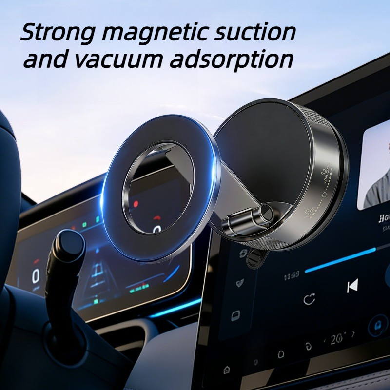 GOHOND Strong Magnetic Car Phone Holder Foldable 360 Adjustable Vacuum Mount Compatible Car Desk Most Surfaces Suction Cup Bracket