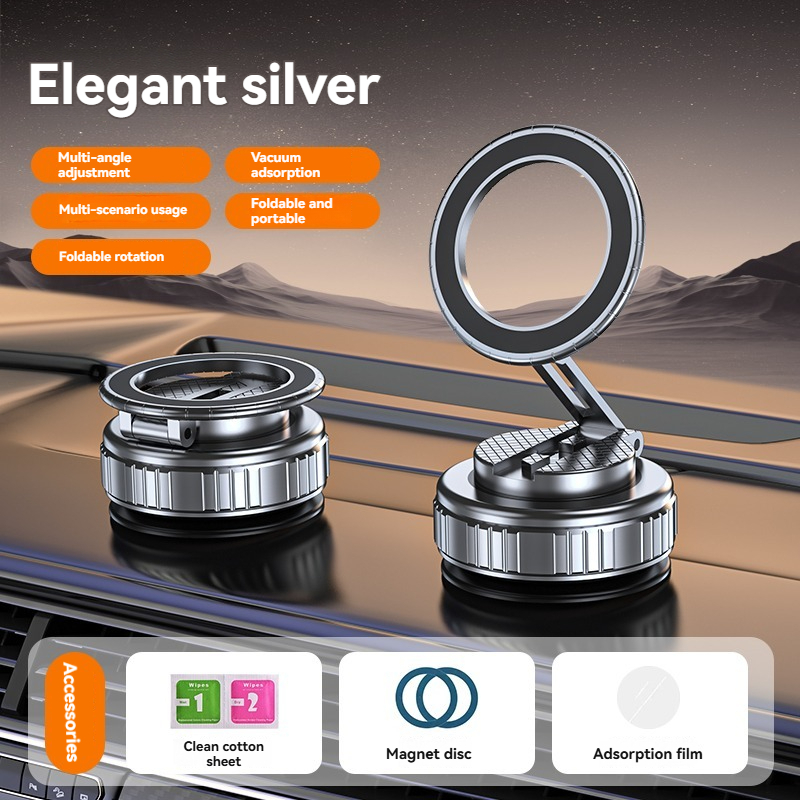 GOHOND Universal Vacuum Adsorption Magnetic Bracket Foldable Adjustable Three-axis Suction Cup Fixed Car Phone Stand