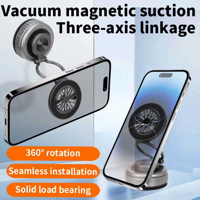 GOHOND Vacuum Magnetic Suction Cup Car Phone Holder 360° Rotating Navigation Bracket Foldable Windshield Phone Holder