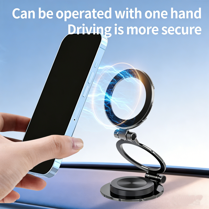 GOHOND Cellphone Holder Bracket Rack Stand Rotatable Strong Grip for Car Dashboard Space Saving Foldability