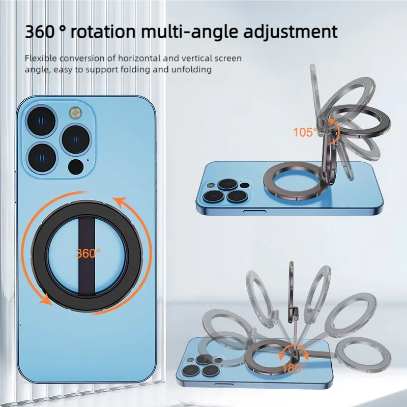 GOHOND 360 Degree Rotate Car Bracket Foldable Mount Magnetic Phone Holder Smartphone Support for Universal Magsafe Phone Navigation