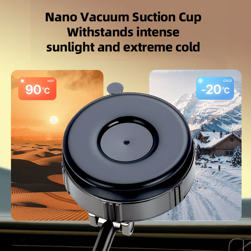 GOHOND Vacuum Suction Car Phone Holder, Zinc Alloy Magnetic Mount, Dashboard & Windshield Mobile Bracket, Strong Grip Stable Base