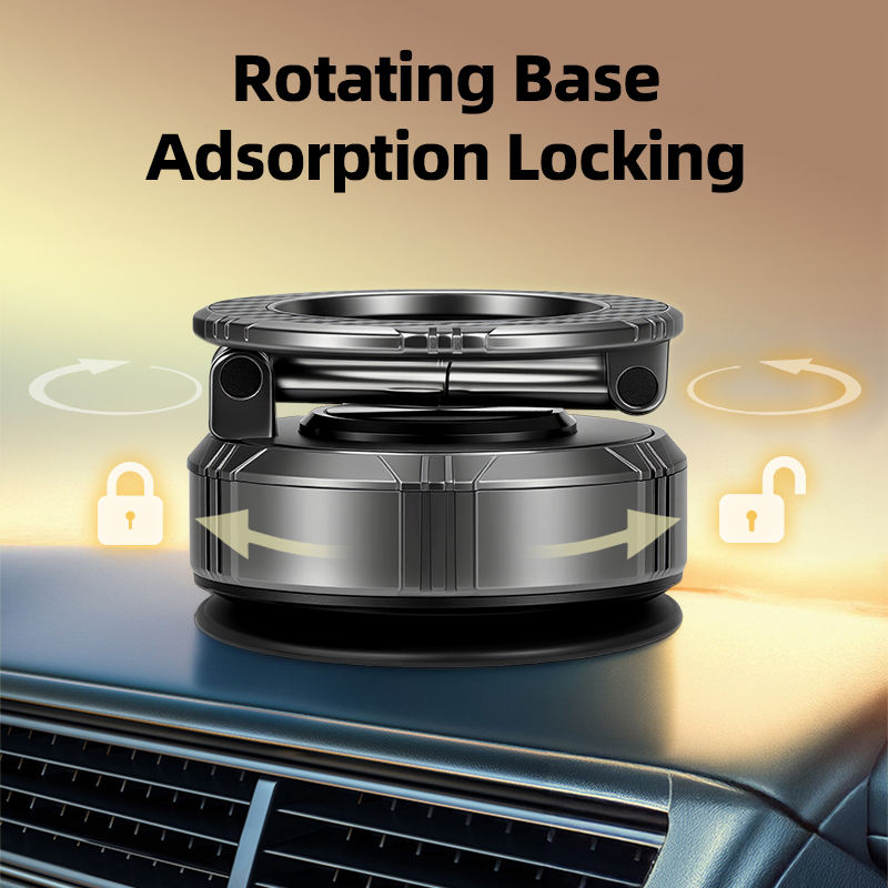 GOHOND Vacuum Suction Car Phone Holder, Zinc Alloy Magnetic Mount, Dashboard & Windshield Mobile Bracket, Strong Grip Stable Base