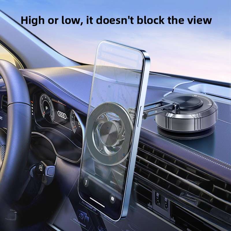 GOHOND Magnetic Car Phone Holder 360 degree Rotation Vacuum Adsorption Strong Suction Holder for Mobile Phone Car Bracket
