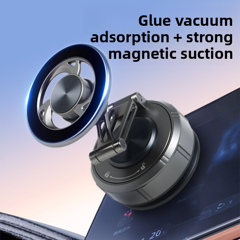 GOHOND Magnetic Car Phone Holder 360 degree Rotation Vacuum Adsorption Strong Suction Holder for Mobile Phone Car Bracket