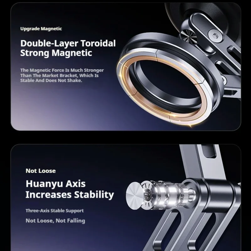 GOHOND Magnetic Car Phone Holder 360 degree Rotation Vacuum Adsorption Strong Suction Holder for Mobile Phone Car Bracket