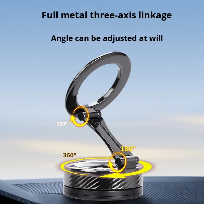 GOHOND Car Magnetic Phone Holder, Rotatable Foldable Multifunctional Vacuum Magnetic Car Navigation Phone Mount