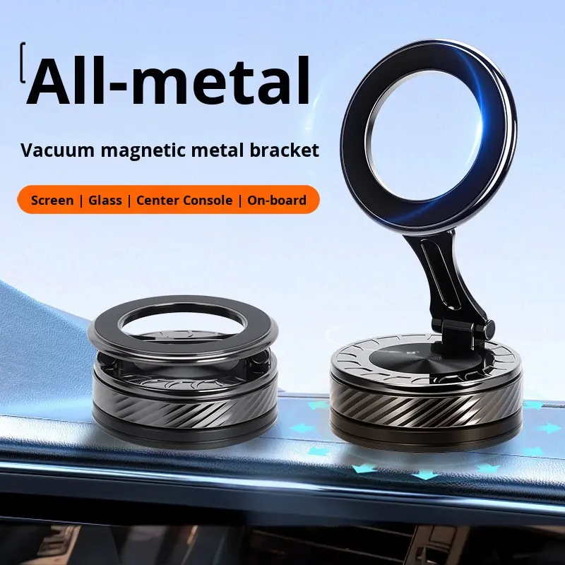 GOHOND Car Magnetic Phone Holder, Rotatable Foldable Multifunctional Vacuum Magnetic Car Navigation Phone Mount