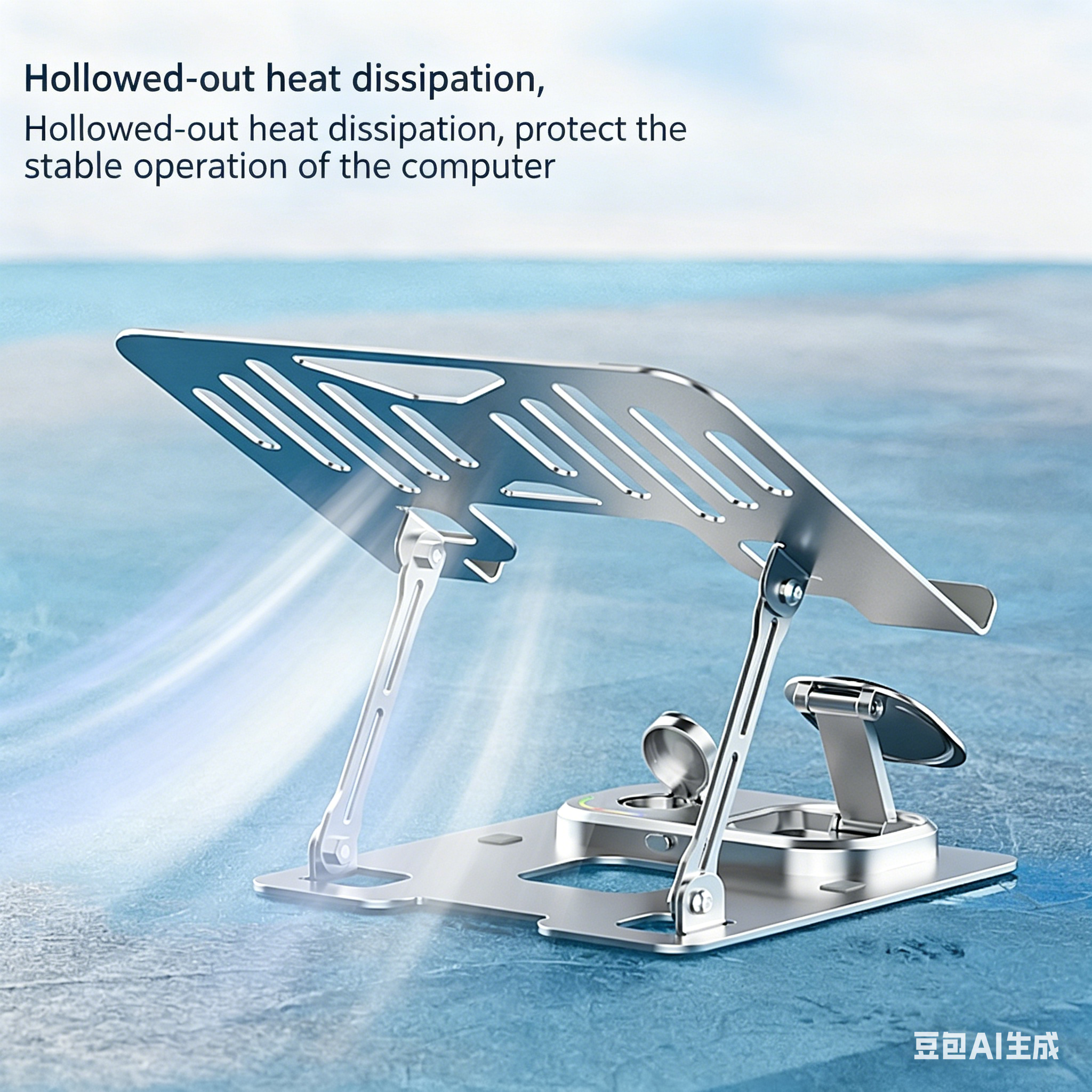 Wireless Charging Laptop Stand | Ergonomic Adjustable Riser with Multi-Device Charging Station