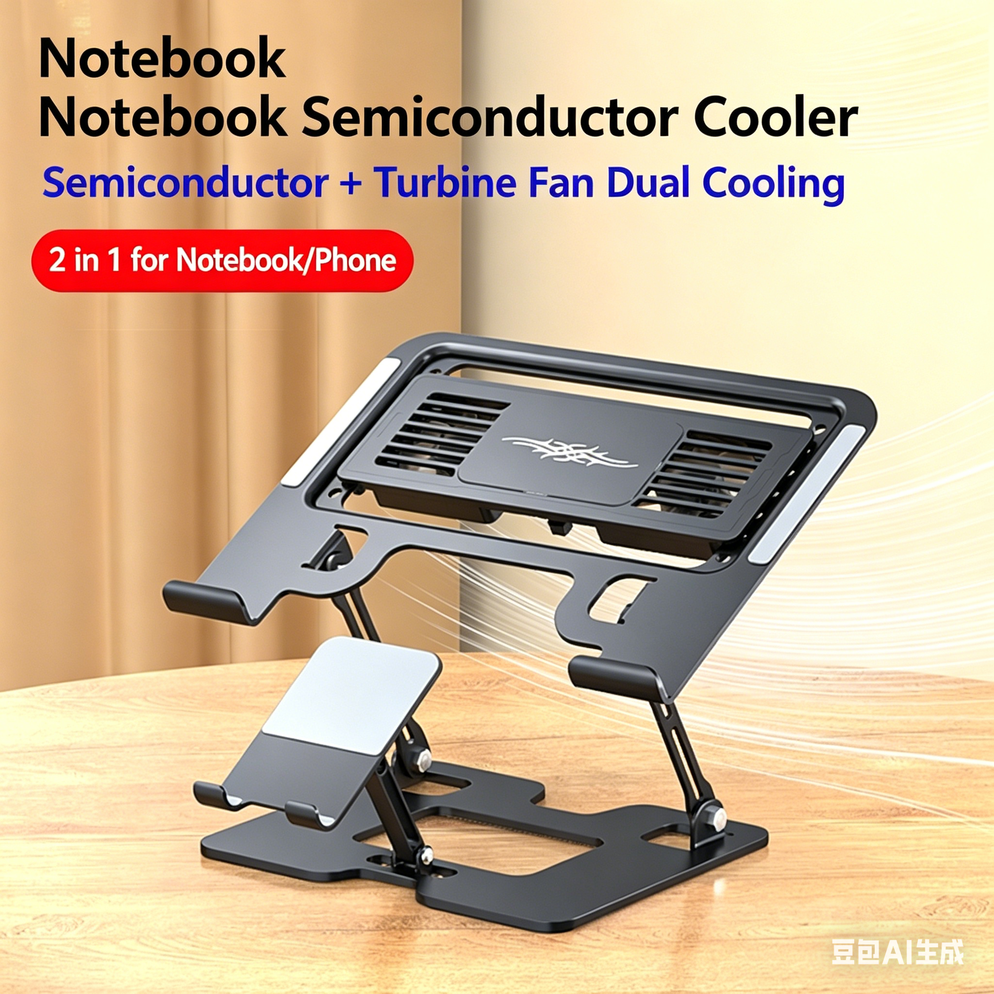 Ergonomic Adjustable Laptop Stand with Phone Holder | Durable Desktop Riser for Work & Office