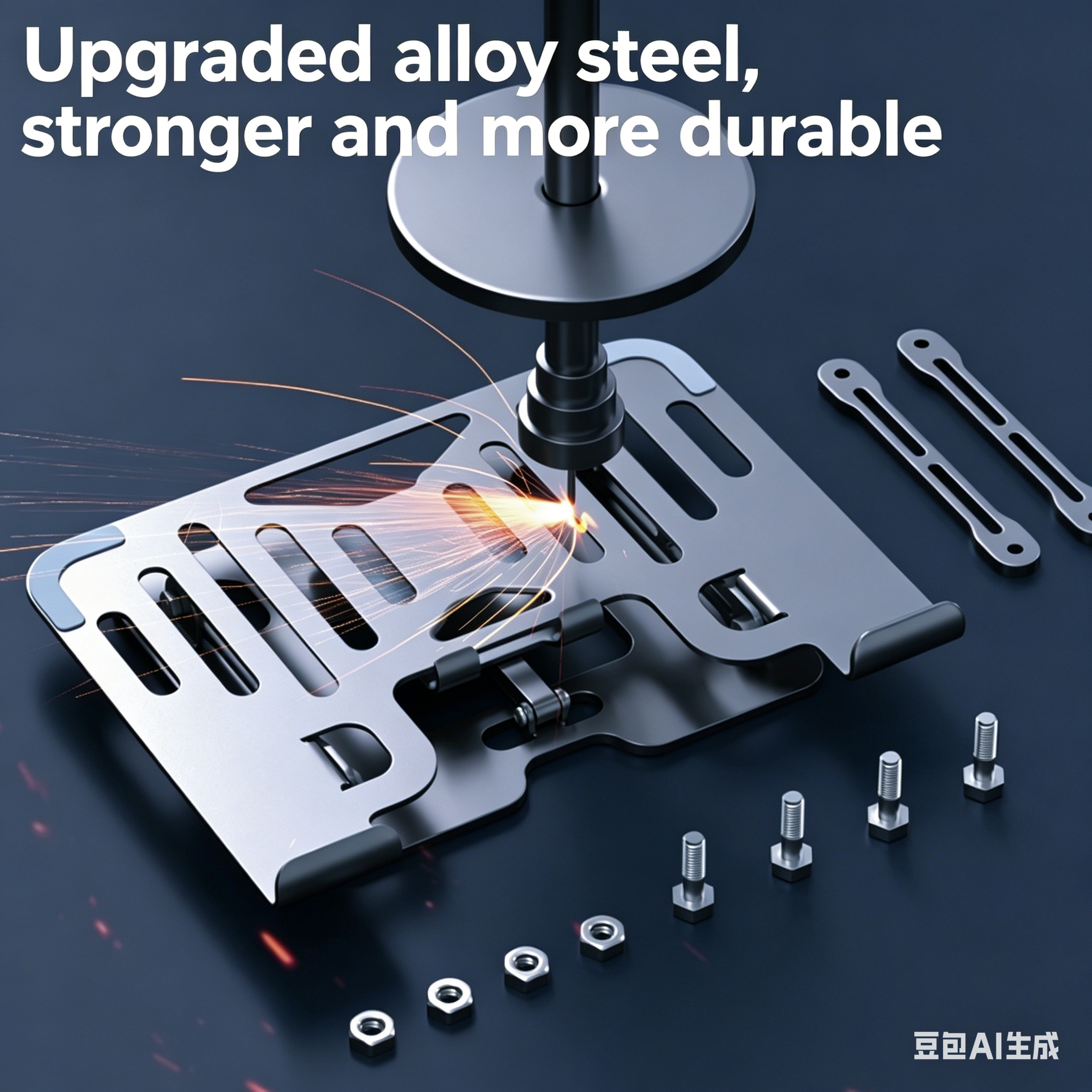 Ergonomic Adjustable Laptop Stand with Phone Holder | Durable Desktop Riser for Work & Office