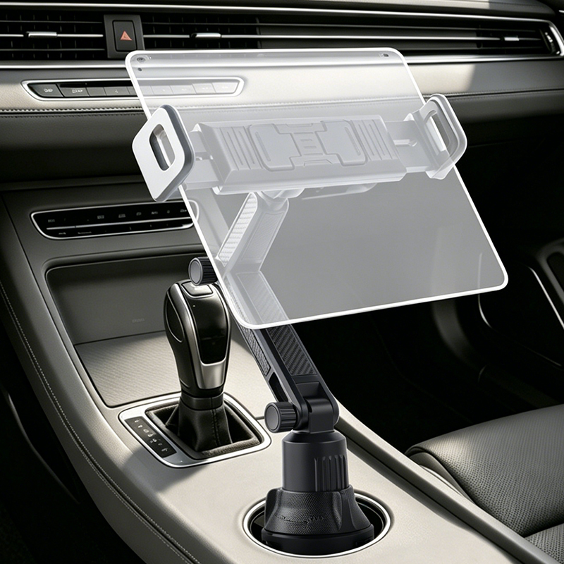 2-in-1 Adjustable Cup Slot Mount, fits all smartphones & tablets for car navigation & multi-scene use